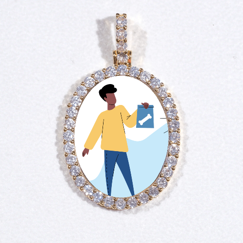 3D Oval Custom Picture Pendant