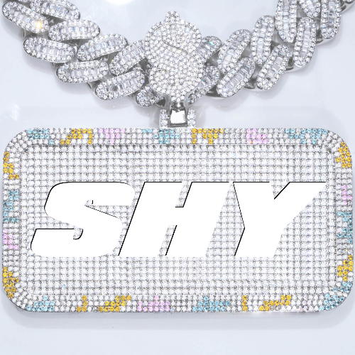 CUSTOM LETTER NECKLACE 3D COLORFUL SQUARE