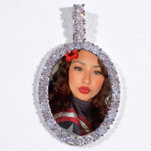 Large 3D Oval Custom Picture Pendant
