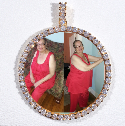 LARGE 3D CIRCLE CUSTOM PICTURE PENDANT