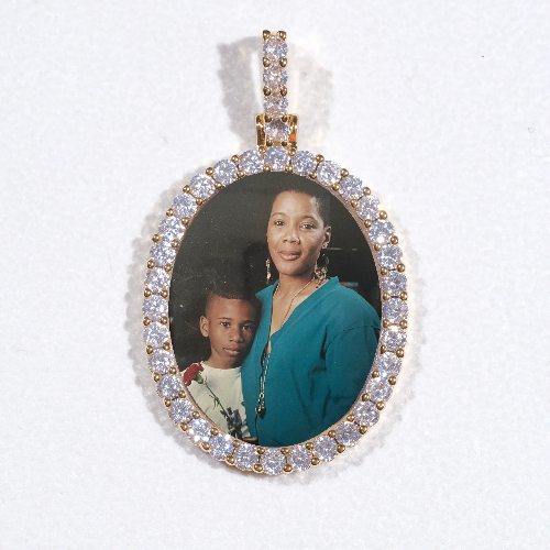 3D Oval Custom Picture Pendant