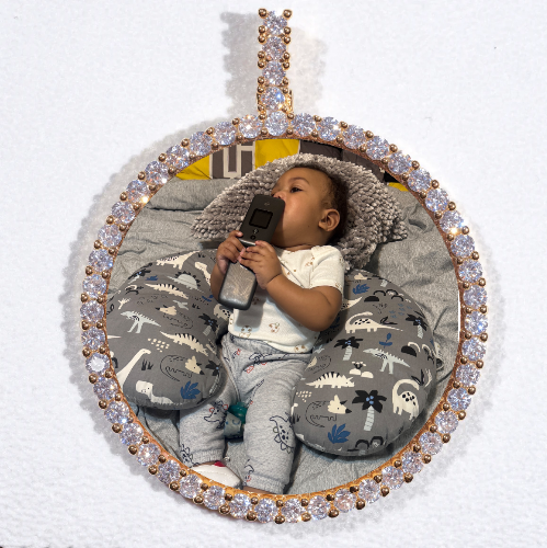 LARGE 3D CIRCLE CUSTOM PICTURE PENDANT