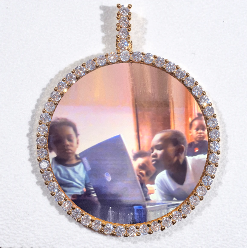 LARGE 3D CIRCLE CUSTOM PICTURE PENDANT