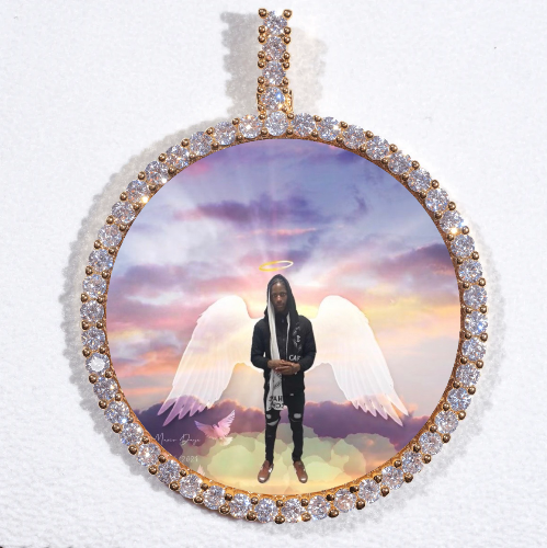 LARGE 3D CIRCLE CUSTOM PICTURE PENDANT