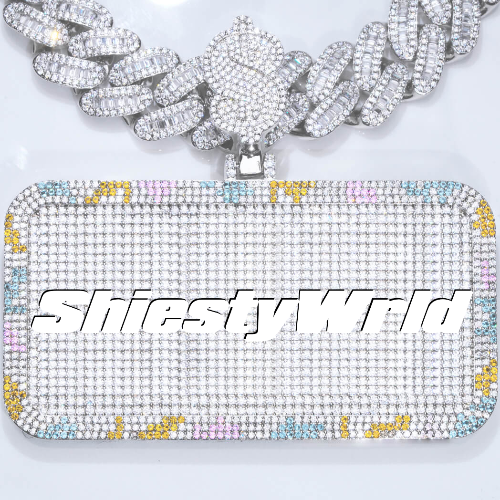 CUSTOM LETTER NECKLACE 3D COLORFUL SQUARE