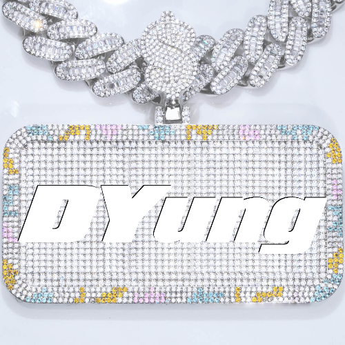 CUSTOM LETTER NECKLACE 3D COLORFUL SQUARE