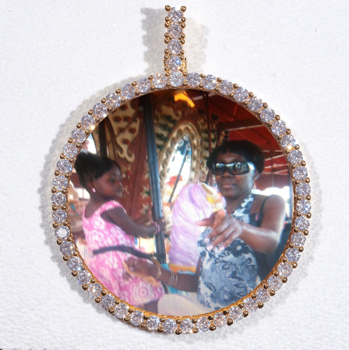 LARGE 3D CIRCLE CUSTOM PICTURE PENDANT