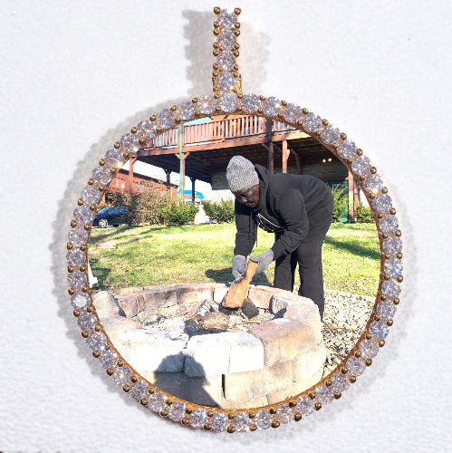 LARGE 3D CIRCLE CUSTOM PICTURE PENDANT