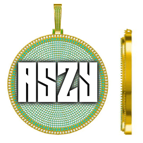 CUSTOM LETTER NECKLACE 3D BIG DISC