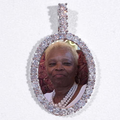 Large 3D Oval Custom Picture Pendant