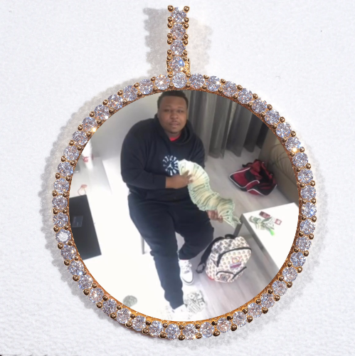 LARGE 3D CIRCLE CUSTOM PICTURE PENDANT