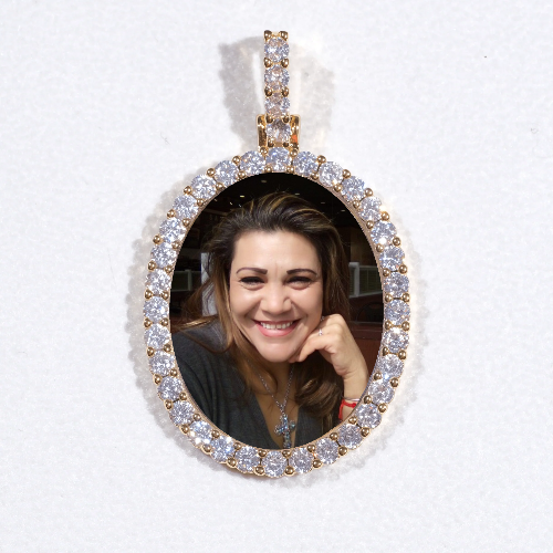 3D Oval Custom Picture Pendant