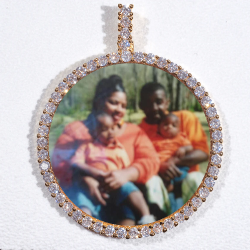 LARGE 3D CIRCLE CUSTOM PICTURE PENDANT