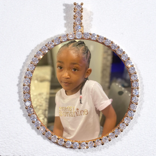 LARGE 3D CIRCLE CUSTOM PICTURE PENDANT