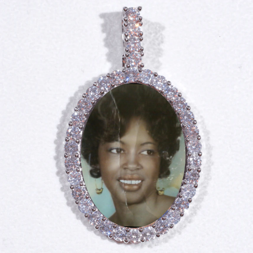 Large 3D Oval Custom Picture Pendant