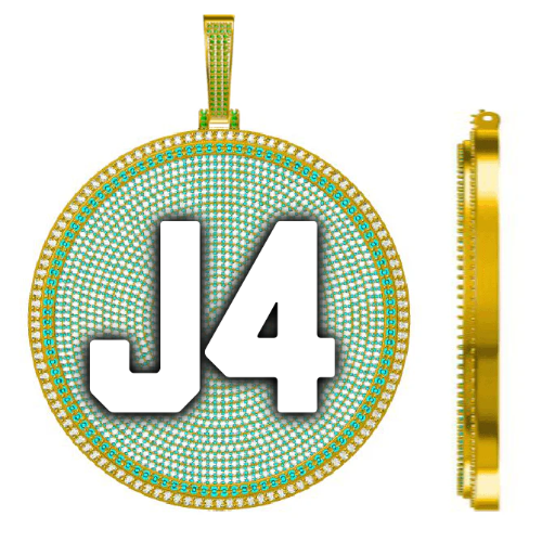 CUSTOM LETTER NECKLACE 3D BIG DISC