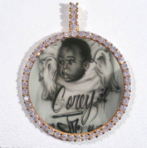 LARGE 3D CIRCLE CUSTOM PICTURE PENDANT