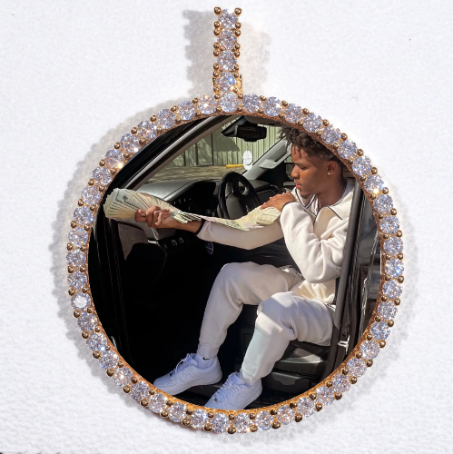 LARGE 3D CIRCLE CUSTOM PICTURE PENDANT