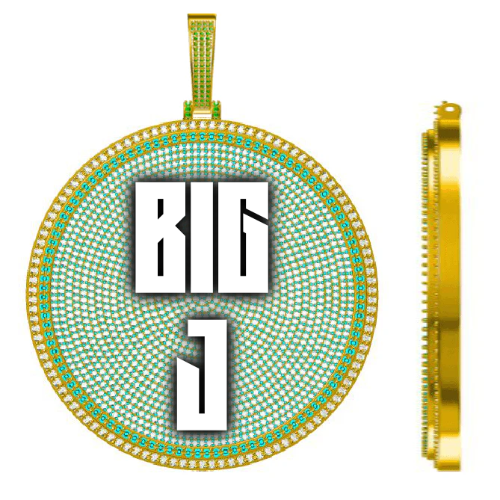 CUSTOM LETTER NECKLACE 3D BIG DISC