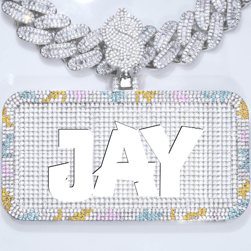 CUSTOM LETTER NECKLACE 3D COLORFUL SQUARE