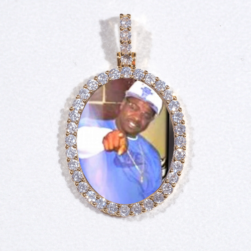 3D Oval Custom Picture Pendant