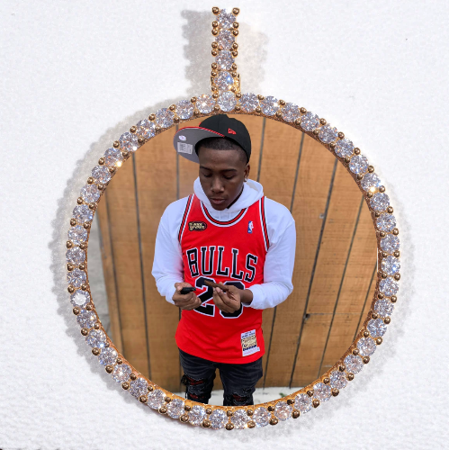 LARGE 3D CIRCLE CUSTOM PICTURE PENDANT