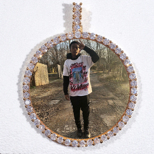 LARGE 3D CIRCLE CUSTOM PICTURE PENDANT