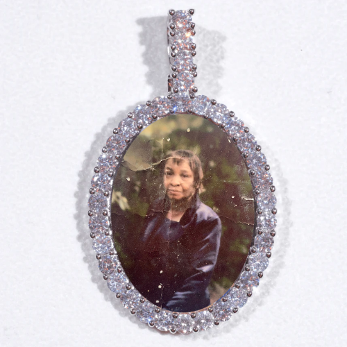 Large 3D Oval Custom Picture Pendant