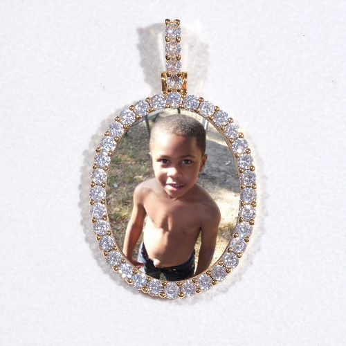 3D Oval Custom Picture Pendant