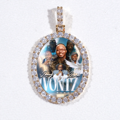 3D Oval Custom Picture Pendant