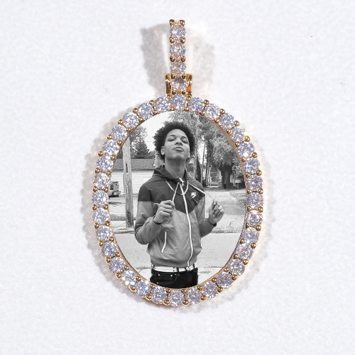 3D Oval Custom Picture Pendant