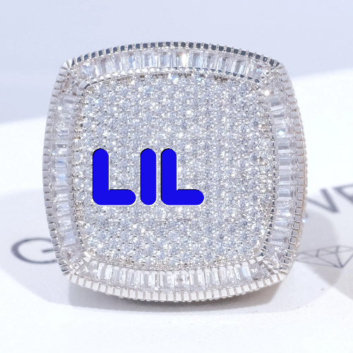 CUSTOM LETTER 3D ICED RING