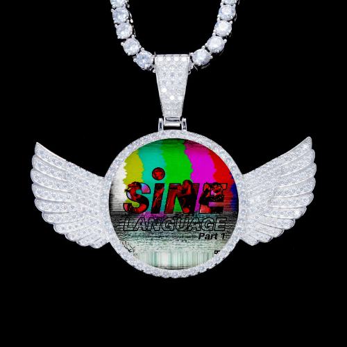 925S & VVS Moissanite 3D Wing Custom Picture Pendant