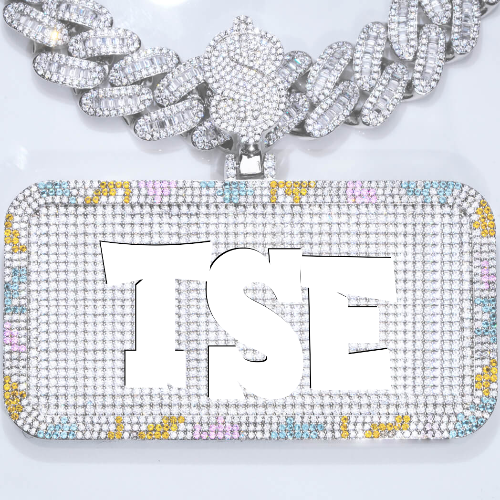 CUSTOM LETTER NECKLACE 3D COLORFUL SQUARE
