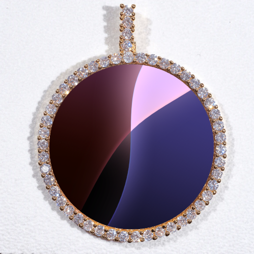 LARGE 3D CIRCLE CUSTOM PICTURE PENDANT