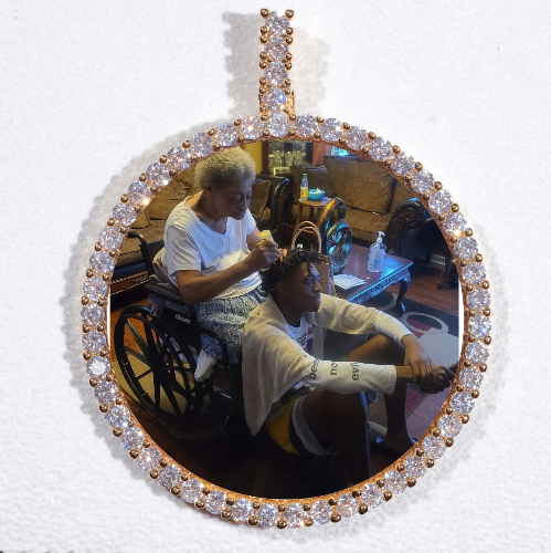 LARGE 3D CIRCLE CUSTOM PICTURE PENDANT