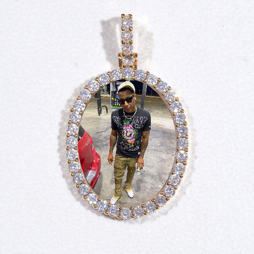3D Oval Custom Picture Pendant