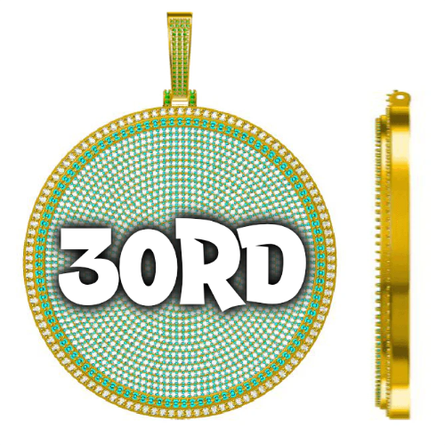CUSTOM LETTER NECKLACE 3D BIG DISC