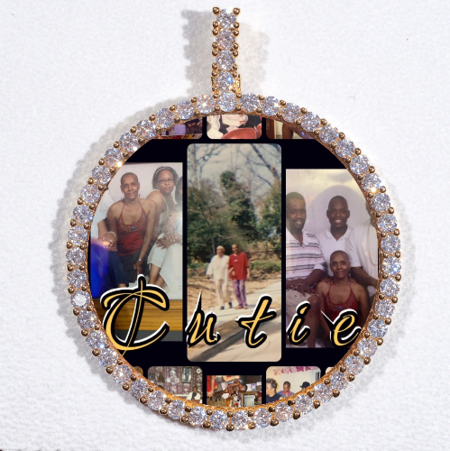 LARGE 3D CIRCLE CUSTOM PICTURE PENDANT