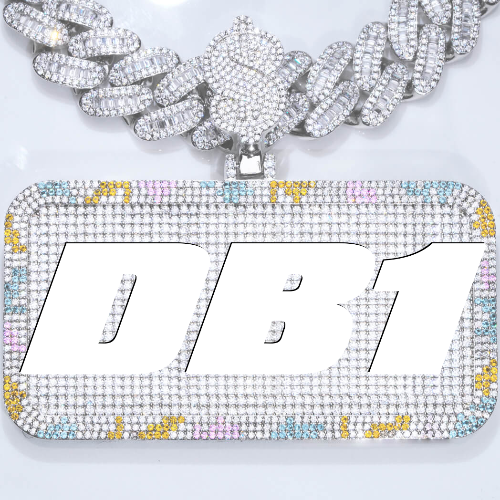 CUSTOM LETTER NECKLACE 3D COLORFUL SQUARE