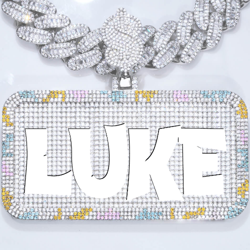 CUSTOM LETTER NECKLACE 3D COLORFUL SQUARE