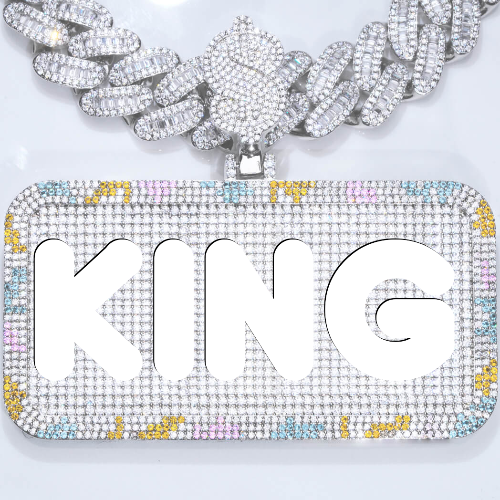 CUSTOM LETTER NECKLACE 3D COLORFUL SQUARE