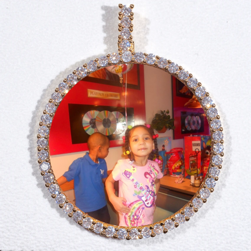 LARGE 3D CIRCLE CUSTOM PICTURE PENDANT