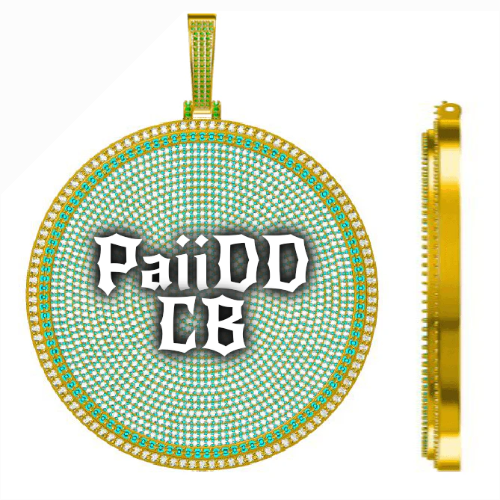CUSTOM LETTER NECKLACE 3D BIG DISC