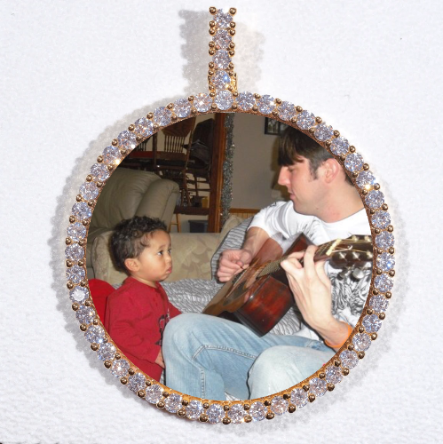 LARGE 3D CIRCLE CUSTOM PICTURE PENDANT