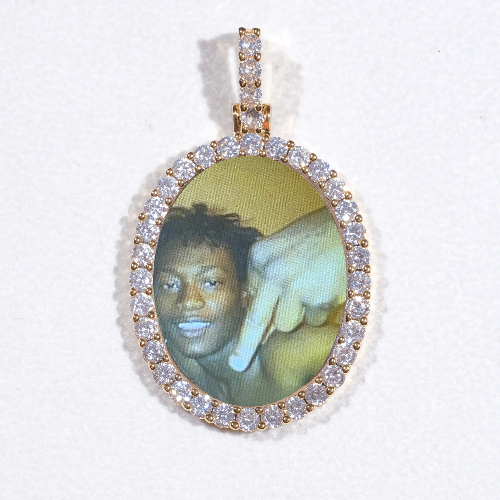 3D Oval Custom Picture Pendant