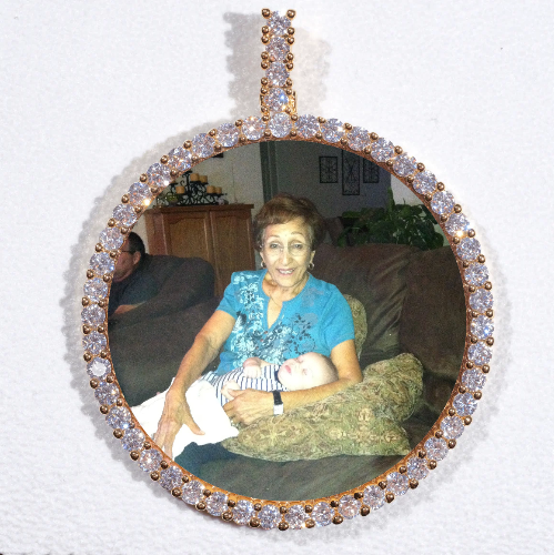 LARGE 3D CIRCLE CUSTOM PICTURE PENDANT