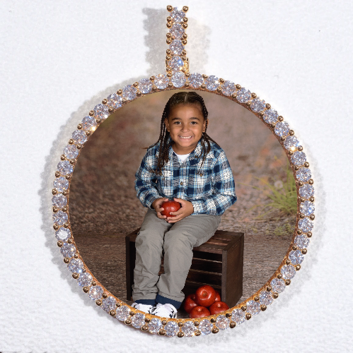 LARGE 3D CIRCLE CUSTOM PICTURE PENDANT