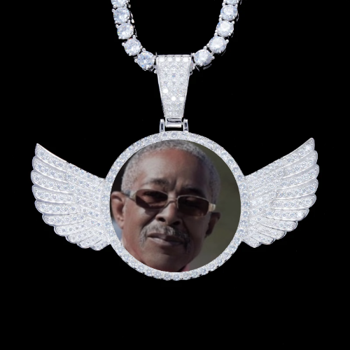 925S & VVS Moissanite 3D Wing Custom Picture Pendant
