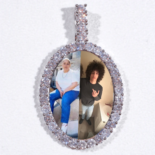 Large 3D Oval Custom Picture Pendant